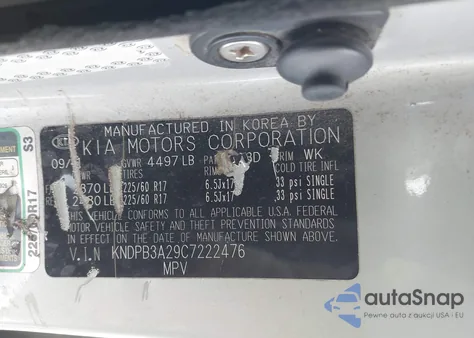 2012 Kia Sportage Lx из США, поврежденный, VIN KNDPB3A29C7222476